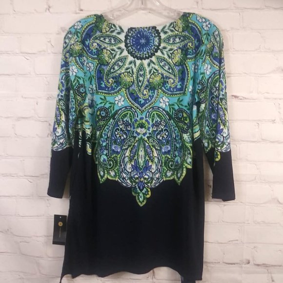 JM Collection Embellished Tunic Style Top Sz S NWT - Picture 6 of 9